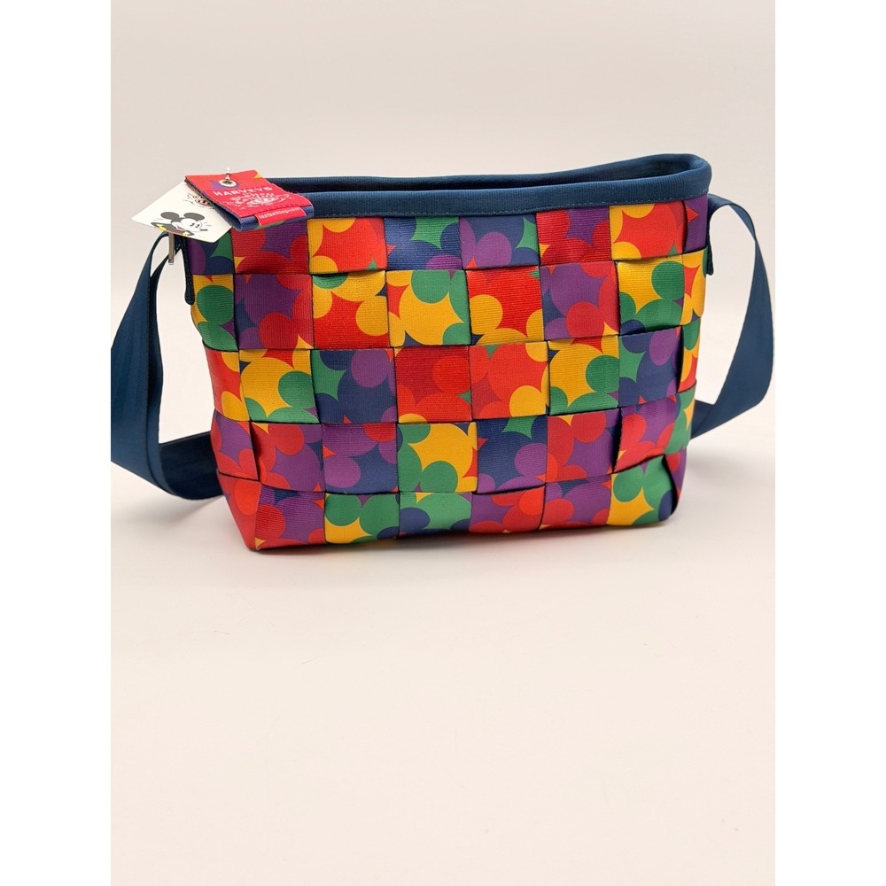 Harveys Disney Couture Mickey Mouse Rainbow Seatbelt Crossbody Bag USA Made NWT‎